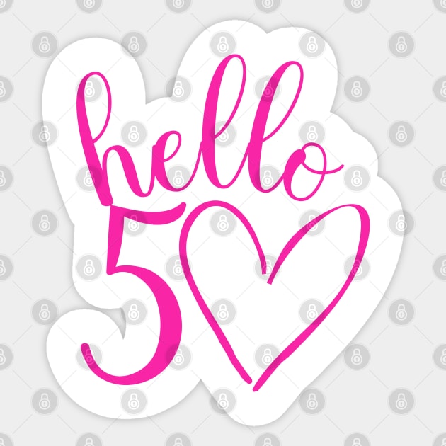 50th birthday pink design Sticker by ArtByGrammy